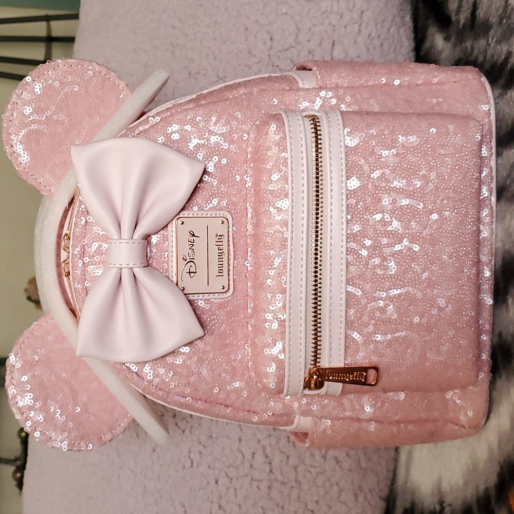 Loungefly Disney Minnie Mouse Cotton Candy Sequin Backpack